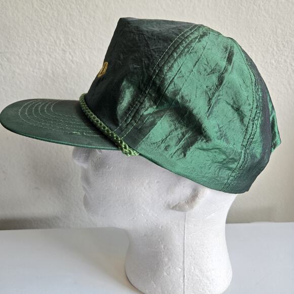 Vintage Reno Hat Mens Green Gold Nylon‎ Rope Retro Adjustable - Picture 5 of 6
